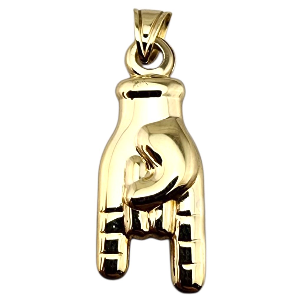 14 Karat Yellow Gold Figa Good Luck Hand Pendant #23291